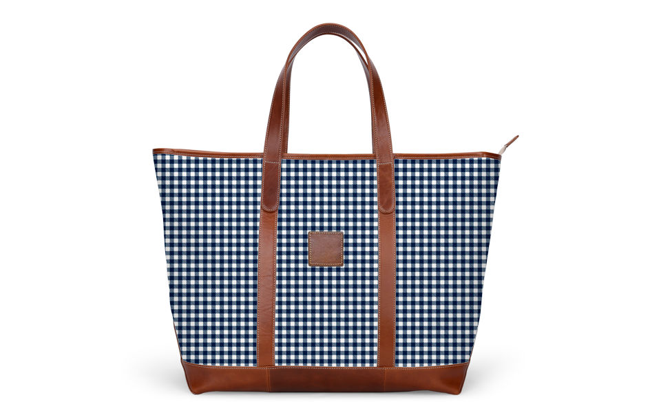 St. Charles Zippered Yacht Tote - Gameday - Leather Patch